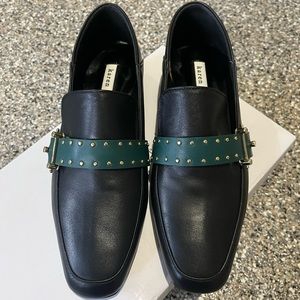 Karen White leather slip-on loafer